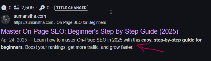 Meta description on on-page SEO