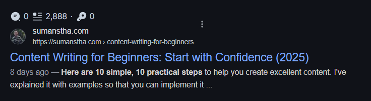 Screenshot showing summarizing what the page is about
