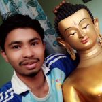 Suman Shrestha while working handicraft.