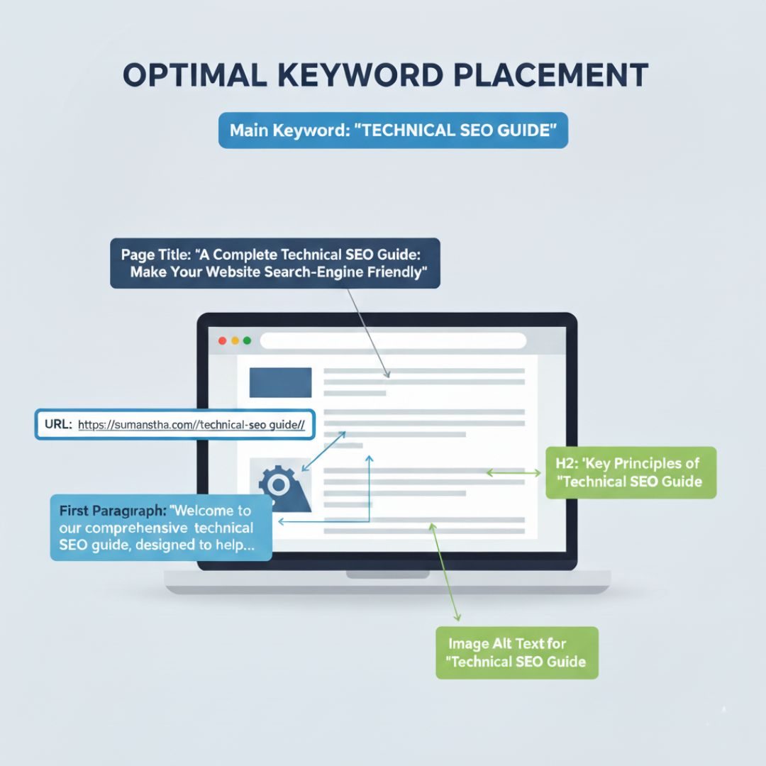 Main keyword placement throughout the content naturally.