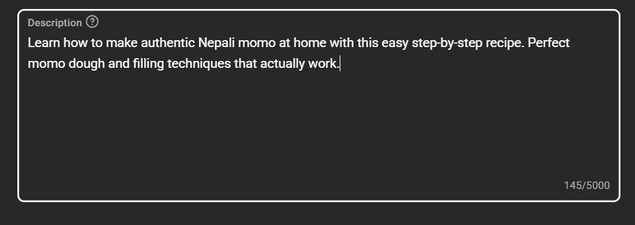YouTube Video Description Optimization